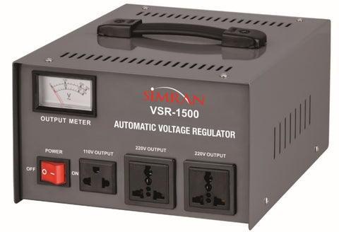 VCT VS-1500 - Regulador de voltaje de alta resistencia de 1500 vatios con  transformador de voltaje incorporado para uso mundial de 110 V/220 V/240 V